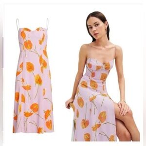 Reformation Juliette Dress Luciana Purple Orange Floral Size 8